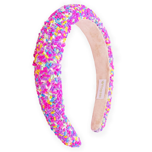 Chunky Puffy Sprinkles Headband, Hot Pink