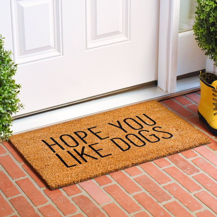Hope You Like Dogs 17" x 29" Coir Non-Slip Doormat