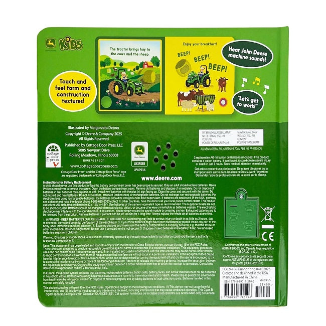 John Deere Kids Book Listen Touch & Feel Dig! Dump! Beep!