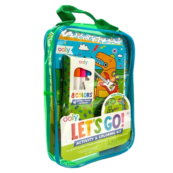 Let's Go Activity & Coloring Kit Robo Dinos