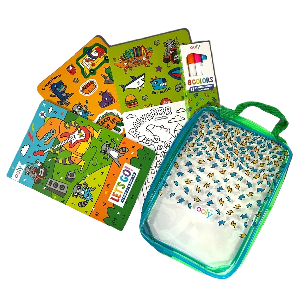 Let's Go Activity & Coloring Kit Robo Dinos