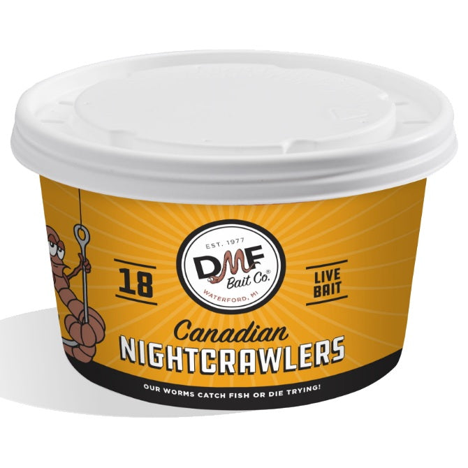 DMF Bait Live Canadian Nightcrawlers 18 Count