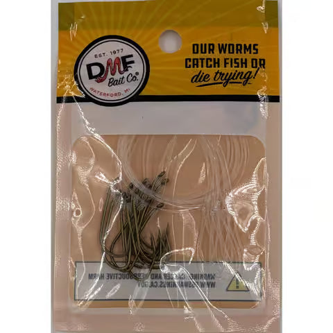 DMF Bait Snelled Hooks 1 in