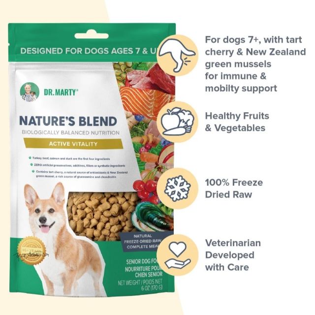 Dr. Marty Nature's Blend Active Vitality Senior Freeze-Dried Dog Food