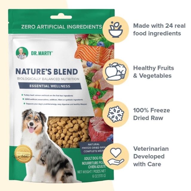 Dr. Marty Nature's Blend Essential Wellness Freeze-Dried Dog Food