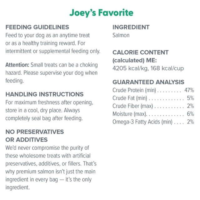 Dr. Marty Joey's Favorite Freeze-Dried Raw Salmon Dog Treat 4-oz.