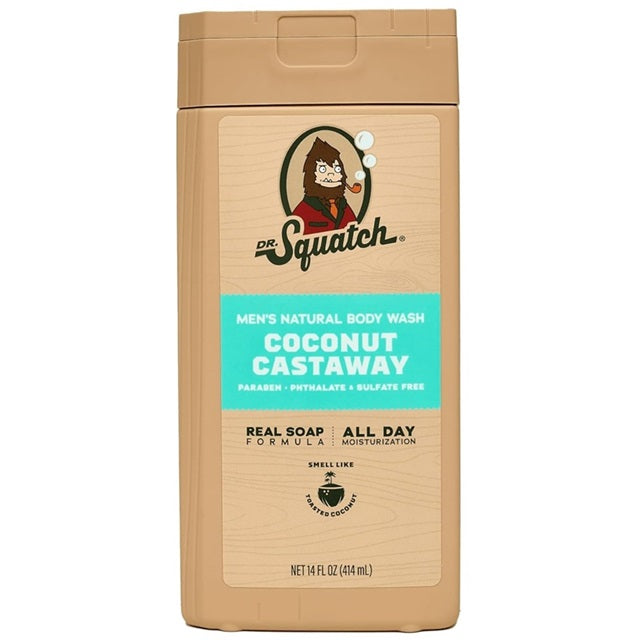 Dr. Squatch Coconut Castaway Men's Natural Body Wash 14 oz.