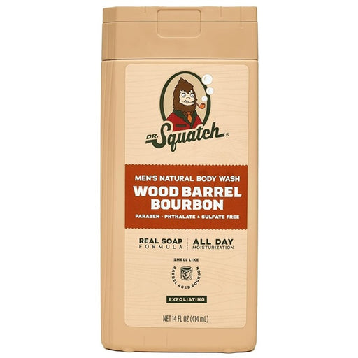 Dr. Squatch Wood Bourbon Barrel Men's Natural Body Wash 14 oz.