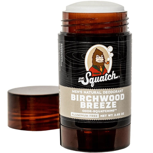 Dr. Squatch Men's Aluminum-Free Natural Deodorant, Birchwood Breeze
