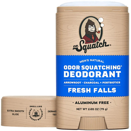 Dr. Squatch Men's Aluminum-Free Natural Deodorant, Fresh Falls