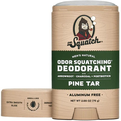 Dr. Squatch Men's Aluminum-Free Natural Deodorant, Pine Tar