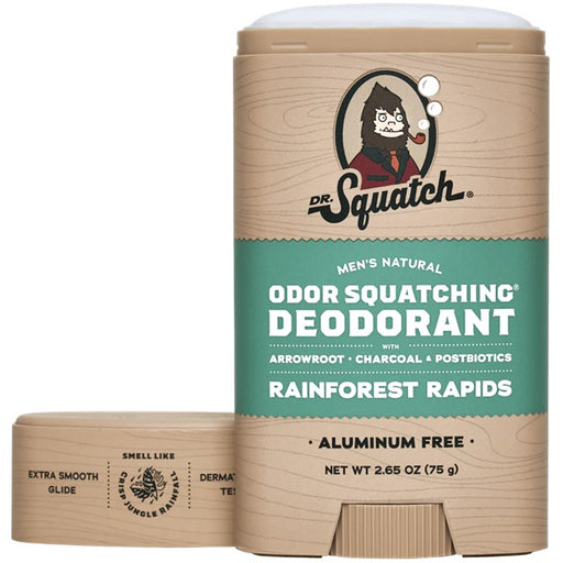 Dr. Squatch Men's Aluminum-Free Natural Deodorant, Rainforest Rapids