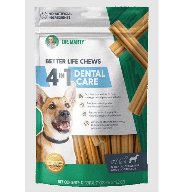 Dr. Marty Better Life Chews, 4-in-1 Dental Care for Dogs - Large Size (60+ lbs.)