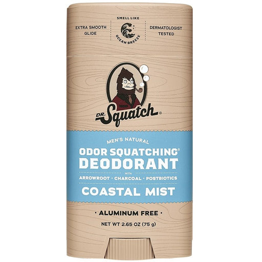 Dr. Squatch Men's Aluminum-Free Natural Deodorant, Coastal Mist