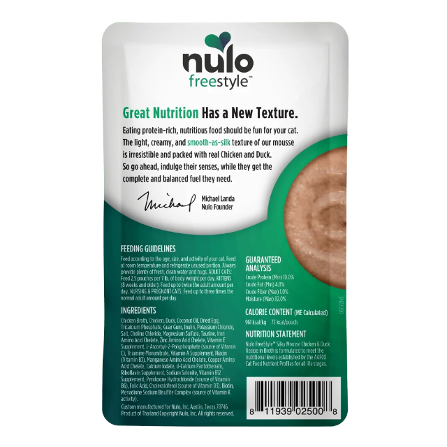 Nulo FreeStyle Silky Mousse Chicken & Duck Recipe for Cats 2.8oz