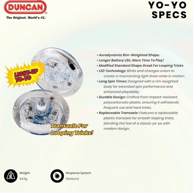 Duncan Lime Light Light-Up Yo-Yo, Assorted Colors