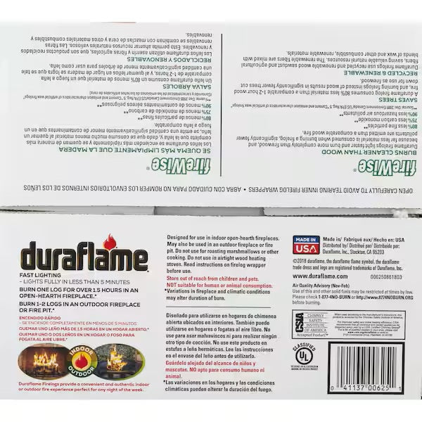 Duraflame 2.5 lb. Firelogs, Case of 6
