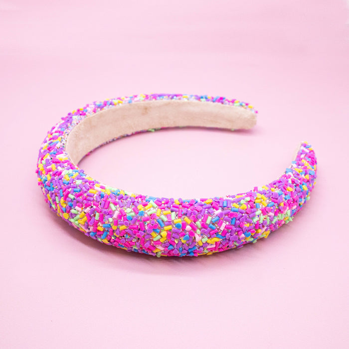Chunky Puffy Sprinkles Headband, Light Blue