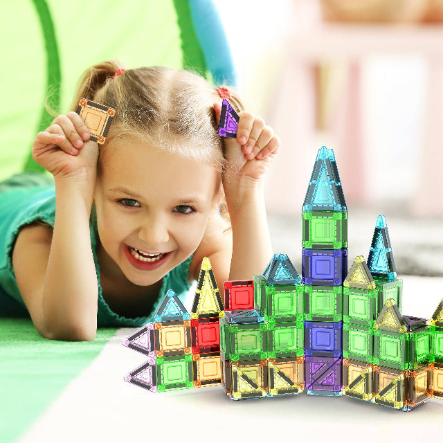 40pc Nano Magnetic Building Tiles Construction Travel Set