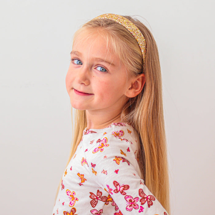 Tapered Chunky Glitter Headband, Assorted Colors