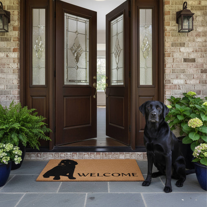 Labrador Dog Welcome 17" x 29" Coir Non-Slip Doormat