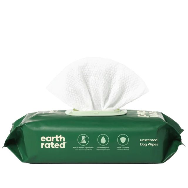 Earth Rated Hypoallergenic Pet Grooming Wipes, Unscented 100 count