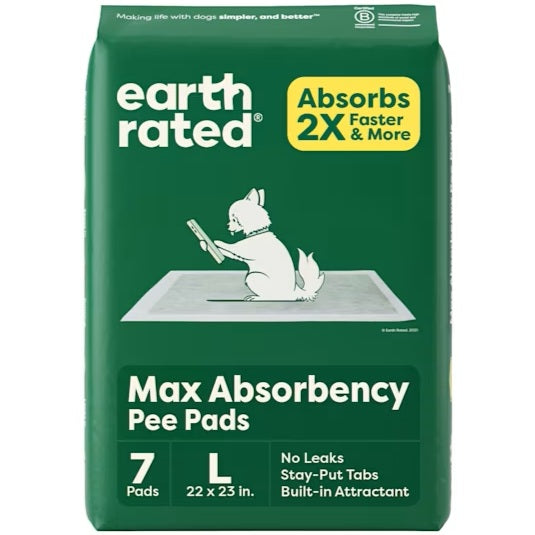 Earth Rated Max Absorbency Leak-Proof Dog Pee Pads, Large (22" x 23")