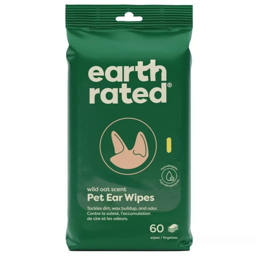 Earth Rated Hypoallergenic Pet Ear Wipes Wild Oat Scent, 60 count