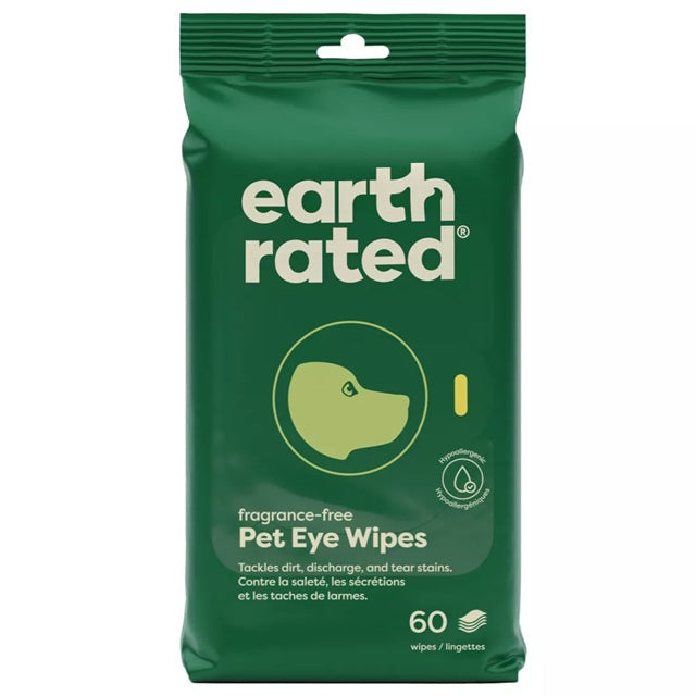 Earth Rated Hypoallergenic Pet Eye Wipes Fragrance-Free, 60 count