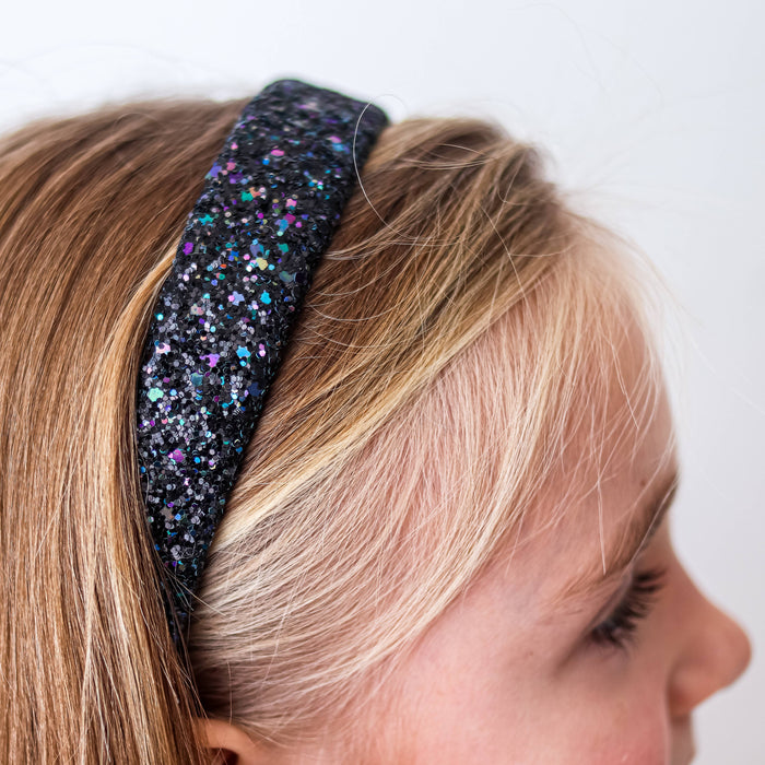 Tapered Chunky Glitter Headband, Assorted Colors