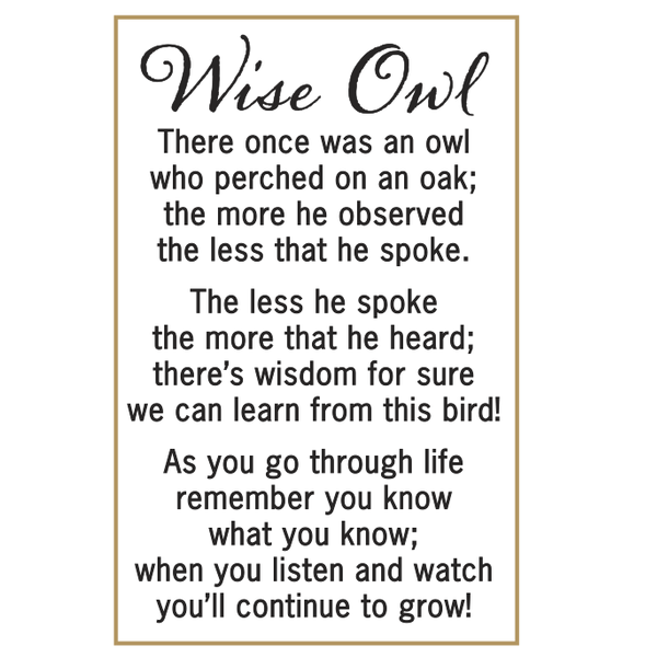 Wise Owl Pocket Stone