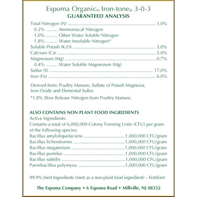 Espoma Iron Tone Organic 5lb
