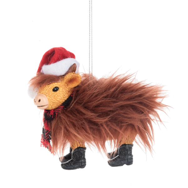 Farm Animal in Santa Hat Ornament - Assorted
