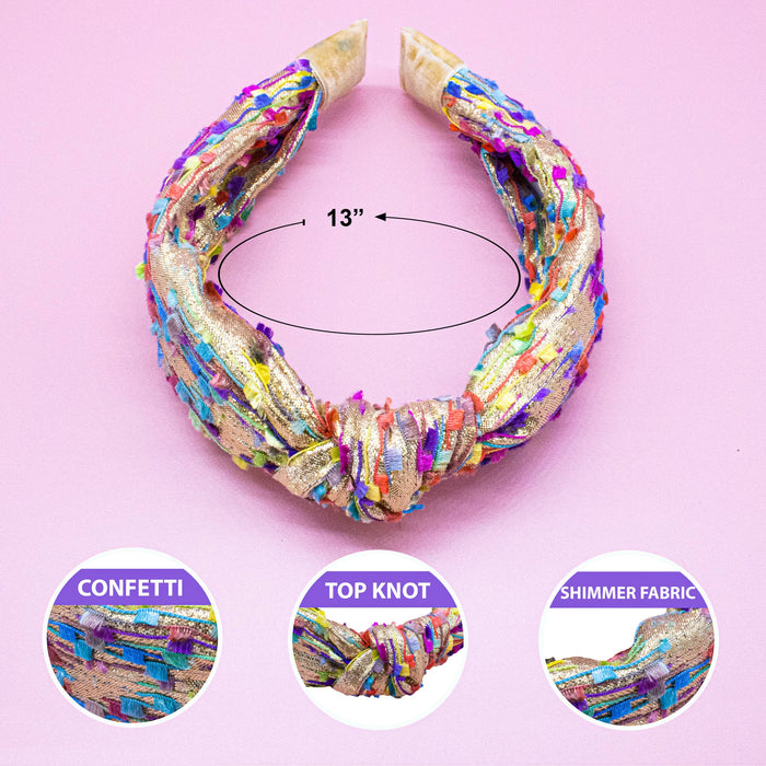 Gold Confetti Knot Headband