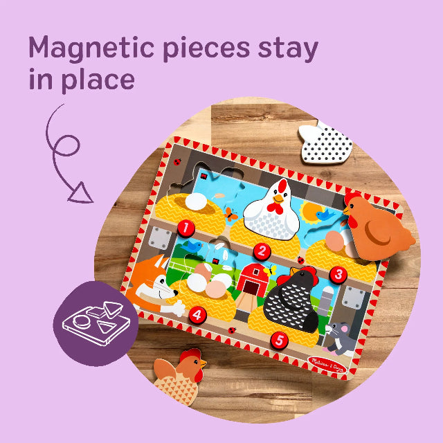 Melissa & Doug Happy Hens Push to Pop Puzzle