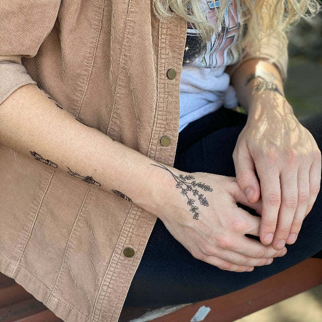 Lavender Twigs Temporary Tattoo