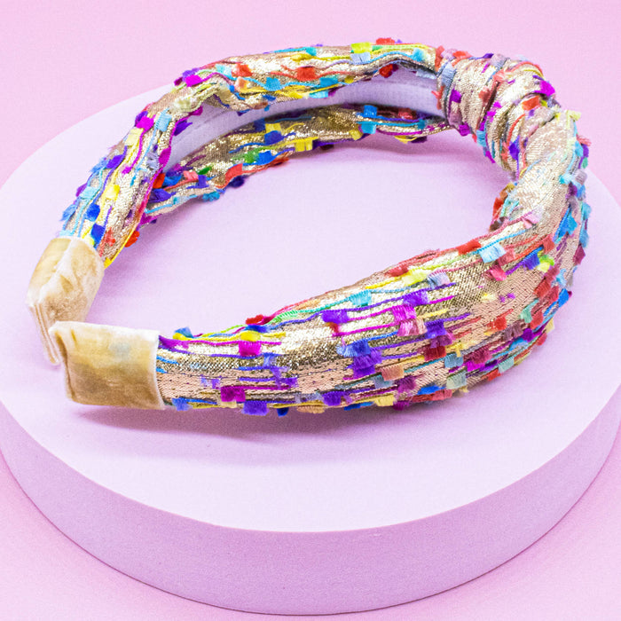Gold Confetti Knot Headband