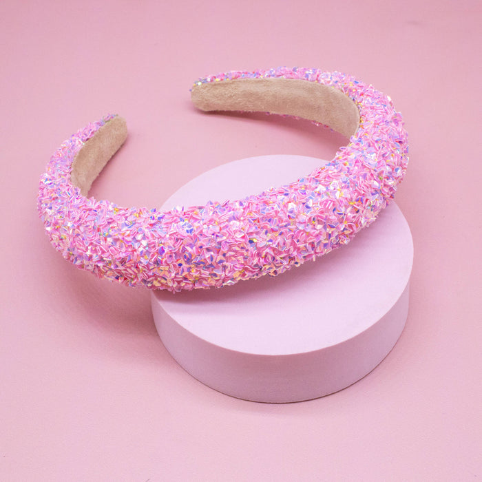 Chunky Padded Sparkly Headband, Assorted Colors