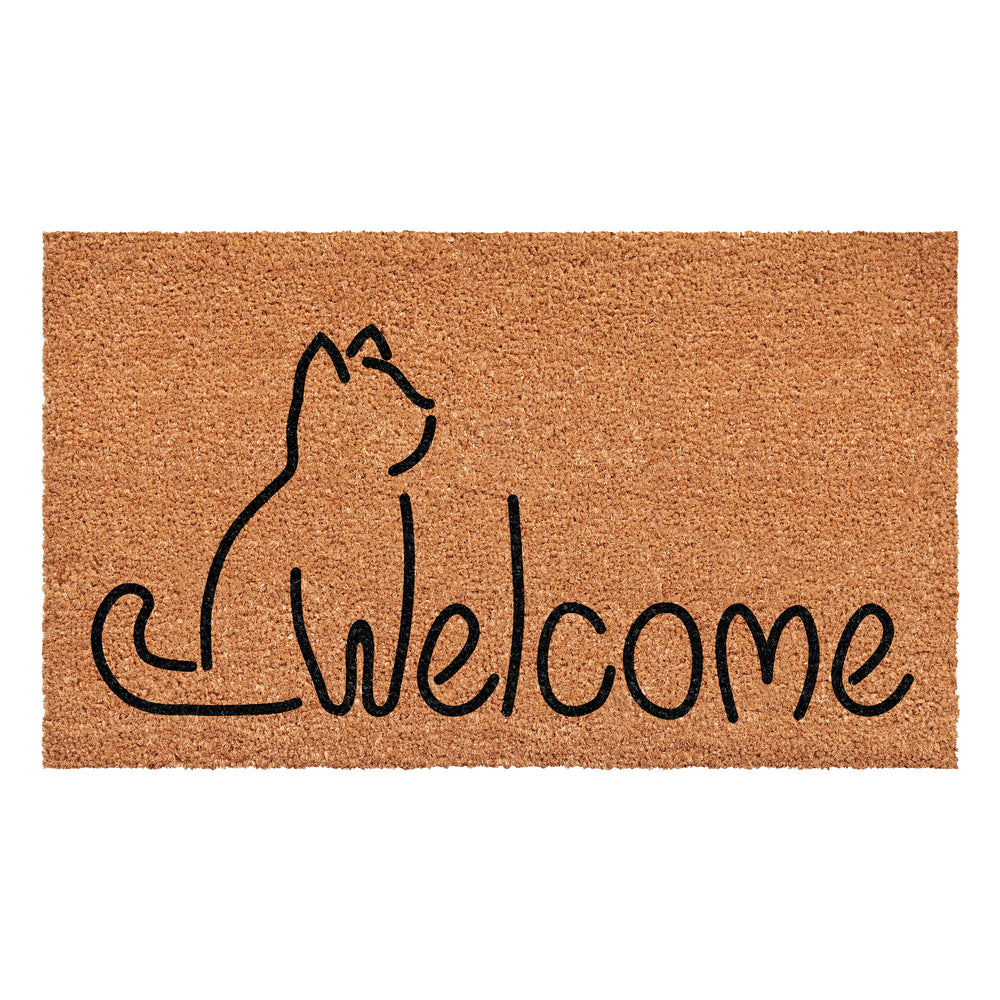 Lucky Cat 17" x 29" Coir Non-Slip Doormat