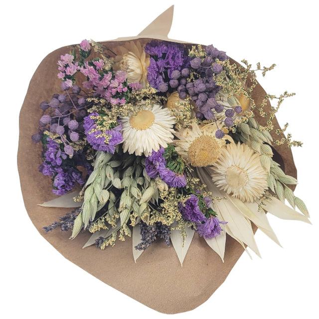 Purple Strawflower Friendship 18" Dried Floral Bouquet
