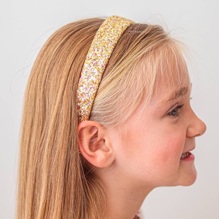 Tapered Chunky Glitter Headband, Assorted Colors
