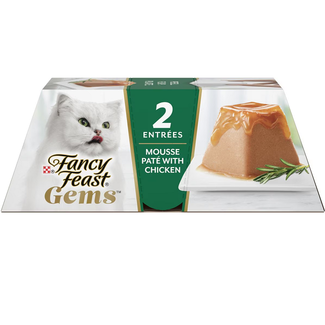 Fancy Feast Gems Mousse Chicken Pate Grain-Free Wet Cat Food, 2-oz tray