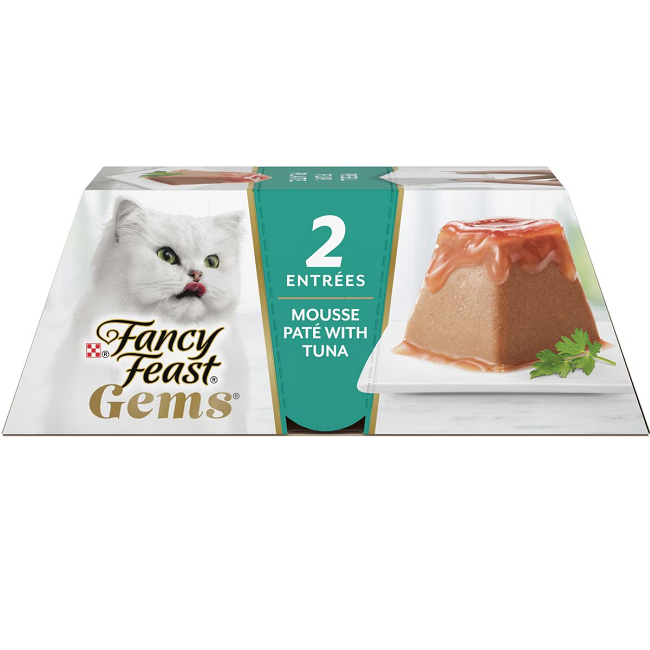 Fancy Feast Gems Mousse Tuna Pate Grain-Free Wet Cat Food, 2-oz tray