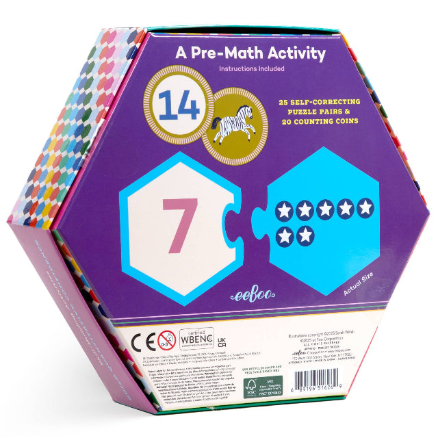 eeBoo Numbers Hexagon Puzzle Pairs