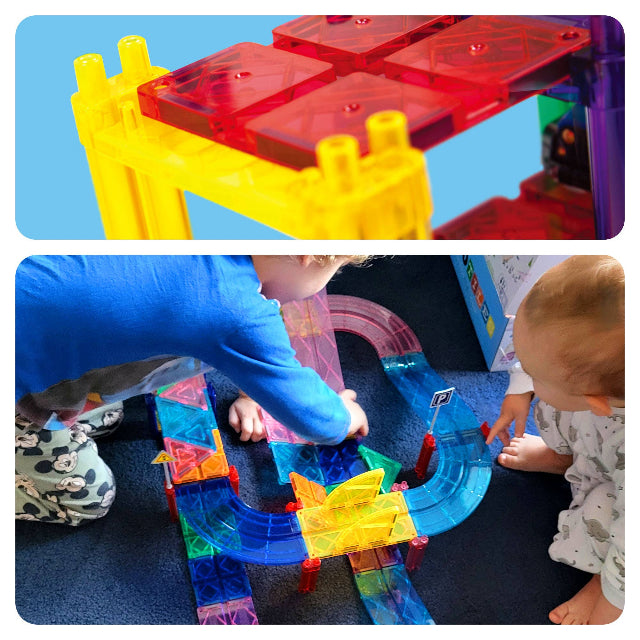 PicassoTiles 30pc Magnetic Race Track Building Set