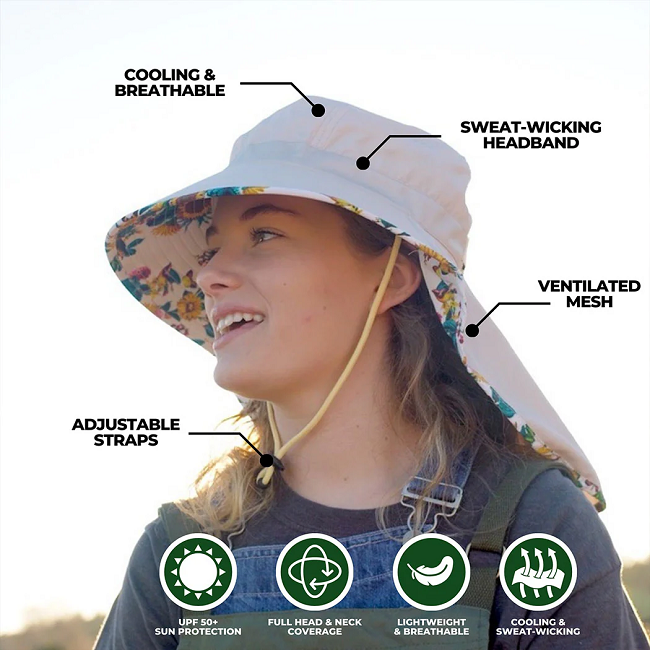 Farmers Defense Sun Hat - Green Brush Camo