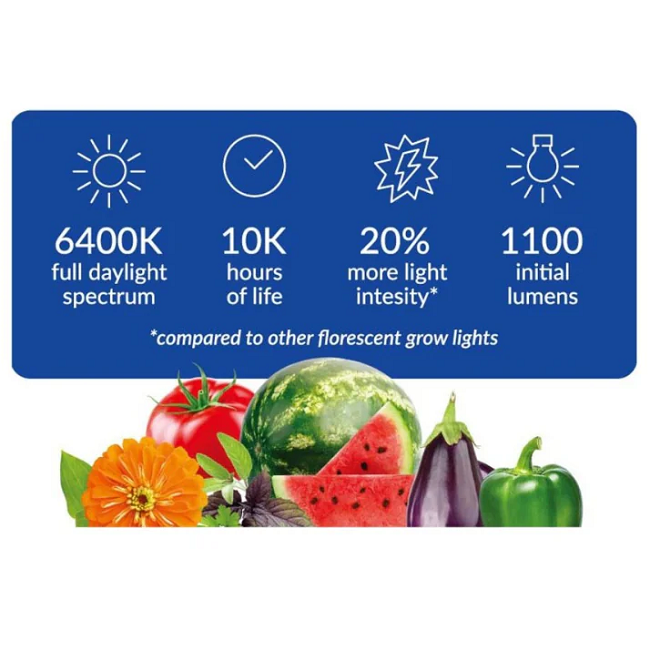 Ferry-Morse Indoor Grow Light Fixture with T5 Bulb 24in x 11in