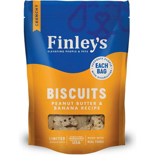 Finley's Peanut Butter & Banana Crunchy Biscuits Dog Treats 12 oz.