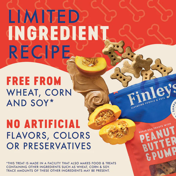 Finley's Peanut Butter & Pumpkin Crunchy Biscuits Dog Treats 12 oz.