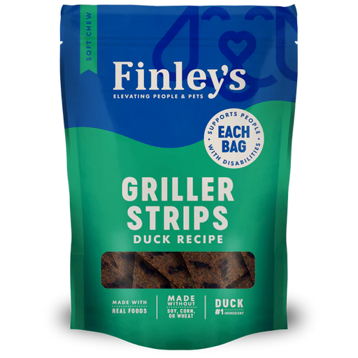 Finley's Duck Recipe Griller Strips Soft & Chewy Dog Treats 14.5 oz.